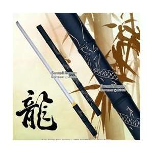   Dragon Samurai Katana Ninja Sword Zatoichi Black: Sports & Outdoors