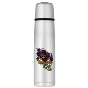  Large Thermos Bottle Heart and Soul Roses and Motorcycle 