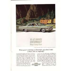 1963 Ad Chevy Impala Sports Sedan Jet Smooth Chevrolet Original Car 