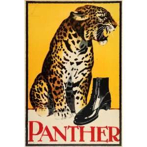  1926 Ludwig Hohlwein Panther Big Cat Lithograph Poster 