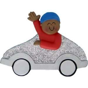  2432 Car, Silver: Male, African American Personalized 