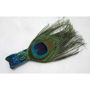  NEW Look at me! Shiny Peacock Feather Hair Clip, Limited 