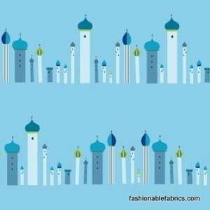  1001 Peeps Towers in Basra Blue by Lizzy House: Arts 