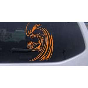 Surfer Sports Car Window Wall Laptop Decal Sticker    Orange 6in X 4 