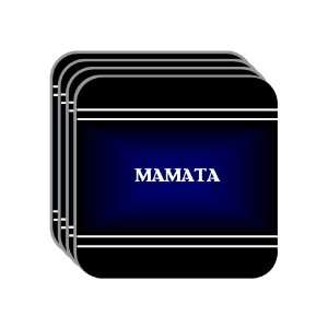 Personal Name Gift   MAMATA Set of 4 Mini Mousepad Coasters (black 
