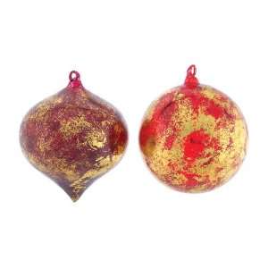  Cognac Library 8 Red/Gold Round/Onion Glass Christmas 