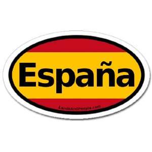 España Spain in Spanish and Spanish Flag Car Bumper Sticker Decal 