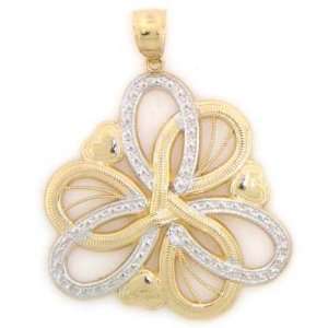  10K Solid Two Thon E Gold Fancy Pendant Jewelry: Jewelry
