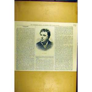  1883 Righton Portrait Sporting Dramatic News Print: Home 