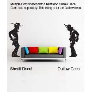   Wall Decal Sticker Cowboy Standoff Outlaw JH164s 