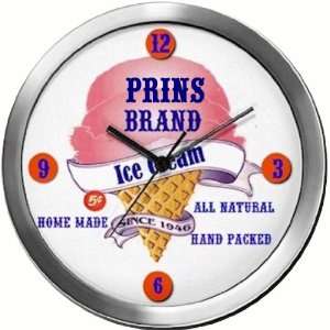  PRINS 14 Inch Ice Cream Metal Clock Quartz Movement 