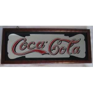  Coca Cola Retro Wood Framed Bar Mirror 