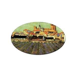  View of Saintes Maries By Vincent Van Gogh Oval Sticker 