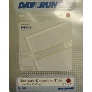  494 17 Day Runner Jan Dec Tabs. 1 Set Per Package. Size 8 