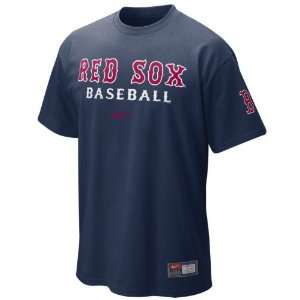 Nike Boston Red Sox Blue Baseball T Shirt:  Sports 