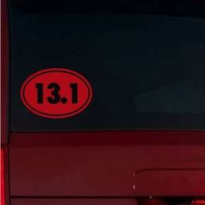  13.1 Oval Half Marathon Window Decal (Red): Automotive