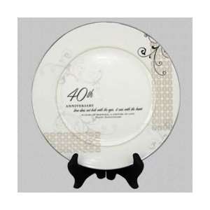 40th Wedding Anniversary Plate with stand   40th Anniversary Gift 