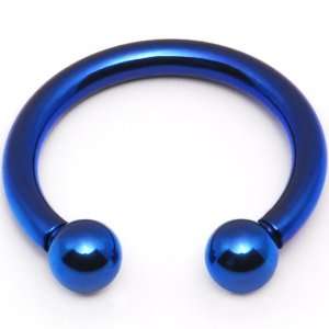  12 Gauge Cobalt Blue Grade 5 Titanium Horseshoe Circular 