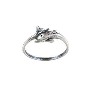  Silver Moon R12297 8 Sterling Silver Dolphin Light Ring 