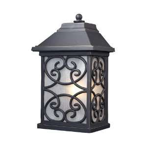 Spanish Mission 1 Light Outdoor Sconce in Weathered Charcoal W:9 H 