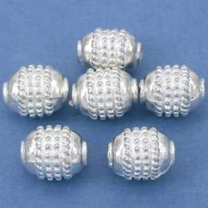  15g Bali Rope Barrel Beads Silver Plated 10mm Approx 6 