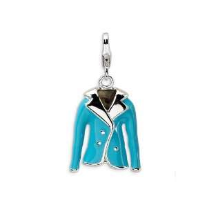  Amore LaVita(tm) Sterling Silver 3 D Enameled Blue Jacket 