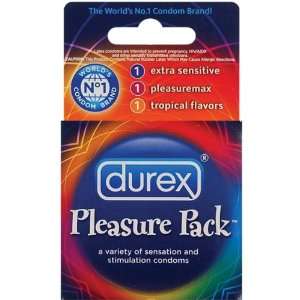  Durex Condom Pleasure Pack   box of 3: Health & Personal 