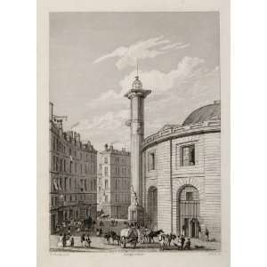 1831 Halle au Ble Corn Grain Market Paris Engraving   Copper Engraving