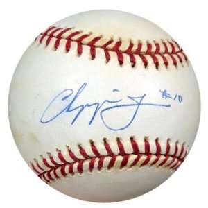  Chipper Jones Autographed/Hand Signed NL Baseball PSA/DNA 