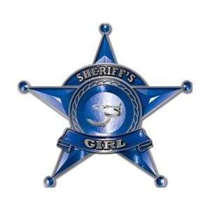  Law Enforcement 5 Point Star Badge Sheriffs Girl Decal 