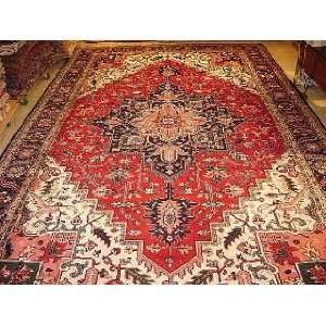    12x19 Hand Knotted heriz India Rug   121x198