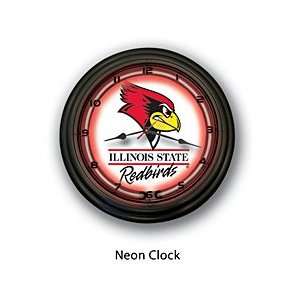  Illinois State Red Birds Neon Clock 18