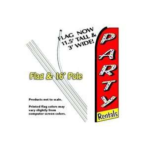  PARTY RENTALS Feather Banner Flag Kit (Flag & Pole): Patio 