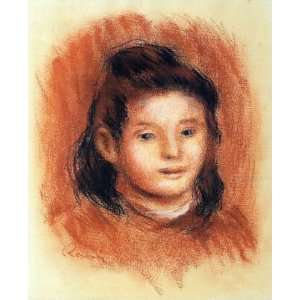 Oil Painting: Girls Head: Pierre Auguste Renoir Hand Painted Art 