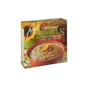 Amys Steel cut Oats Hot Cereal Bowl, 9 Oz (Pack of 12)  