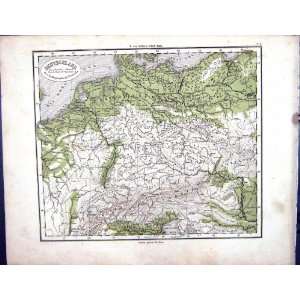   Schul Atlas 1870 Map Deutschland Germany Holland