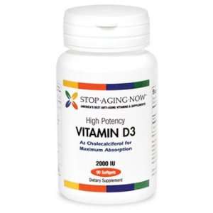  VITAMIN D3 2,000 IU   High Potency  90 Softgels. Made in 