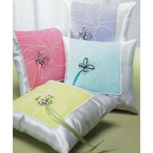  Baby Keepsake Butterfly Dreams Square Ring Pillow   Green Baby