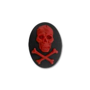   Resin Skull & Crossbones Cameo   Red and Black: Arts, Crafts & Sewing