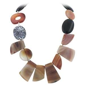  Sterling Silver Multicolor Stone Necklace: Jewelry