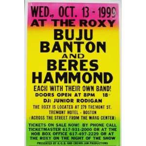  Buju Banton Beres Hammond Reggae Boston Gig Poster