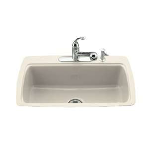  Kohler K 5864 3 47 Cape Dory Tile In Kitchen Sink with 