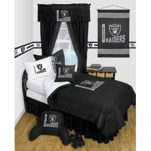   Bed Skirt   Oakland Raiders NFL /Color Black Size Full: Home & Kitchen