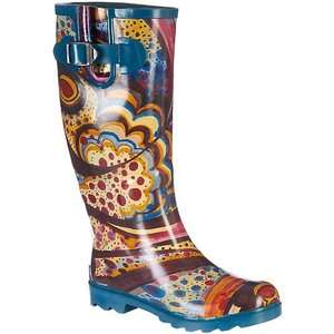 Womens Corkys Rainboots Sunshine Multi Swirl Fashion Flat Boot 