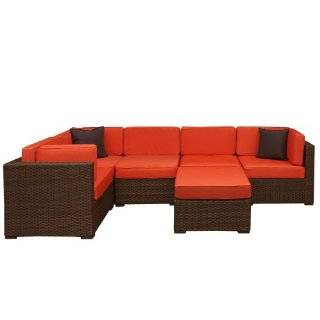 Atlantic Bellagio 6 Piece Outdoor Sectional, Orange