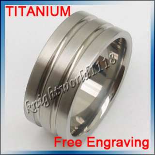 10mm New Mens Groove Brush Titanium Anniversary Ring Engagement 