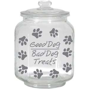  with Glass Lid, Round, Saying Good Dog/Bad Dog Treats