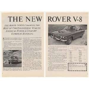  1969 Rover V 8 3500S Power Handling 2 Page Print Ad