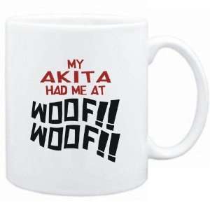  Mug White MY Akita HAD ME AT WOOF Dogs: Sports & Outdoors