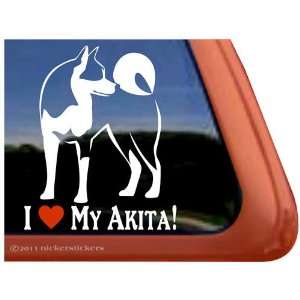  I Love My Akita Dog Vinyl Window Decal Sticker: Automotive